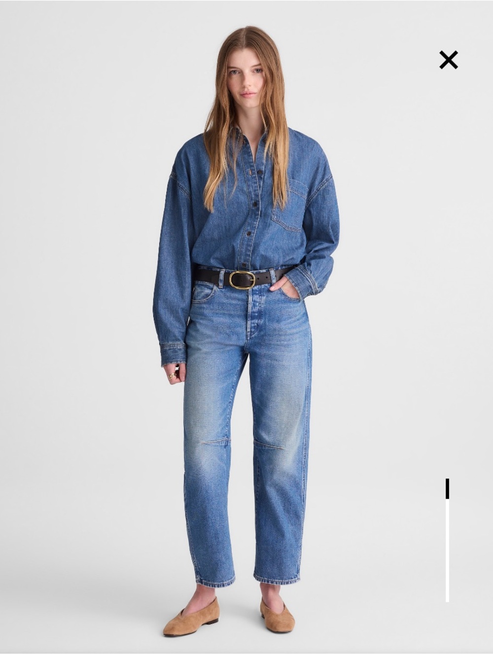 Madewell darted barrel in Retro Bright Wash 27